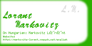 lorant markovitz business card